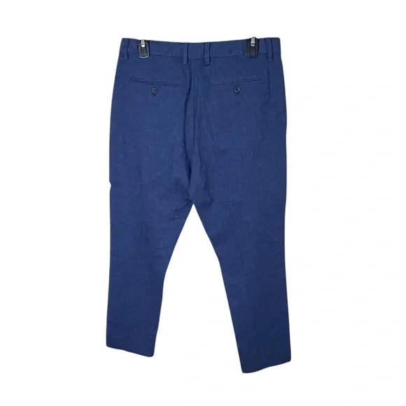 Banana Republic 2pc Linen Set Men’s M 31x30 Blue Shirt Jacket & Pants Flat NWT